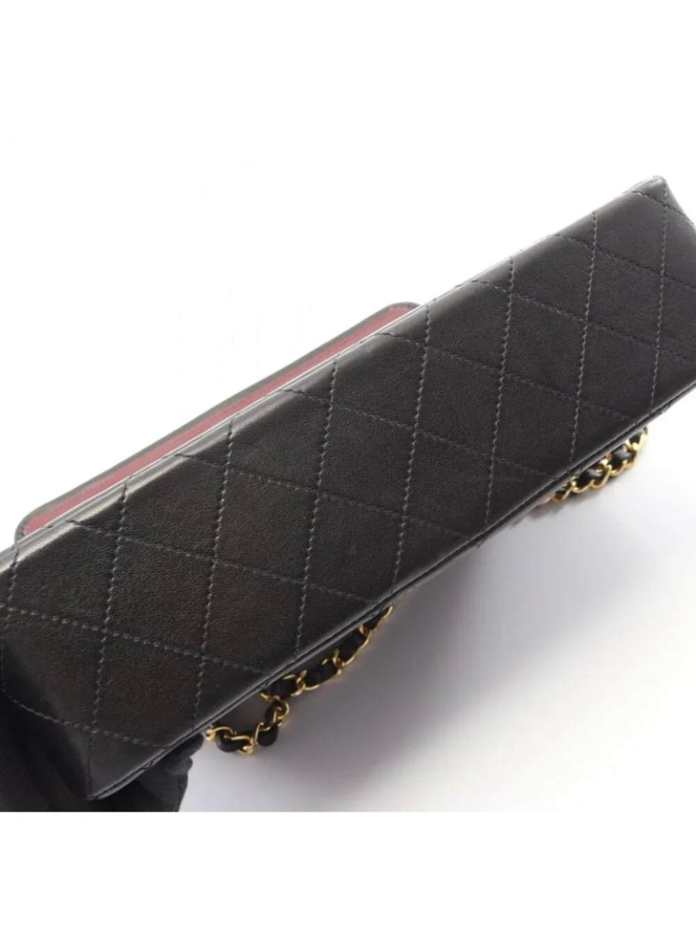 Chanel Shoulder Bag Quilted Limited Edition Double Flap Black Lambskin Chain